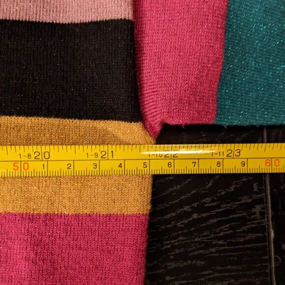 Sparkle Striped "Nine West" Sweater Size XL - Picture 5 of 11
